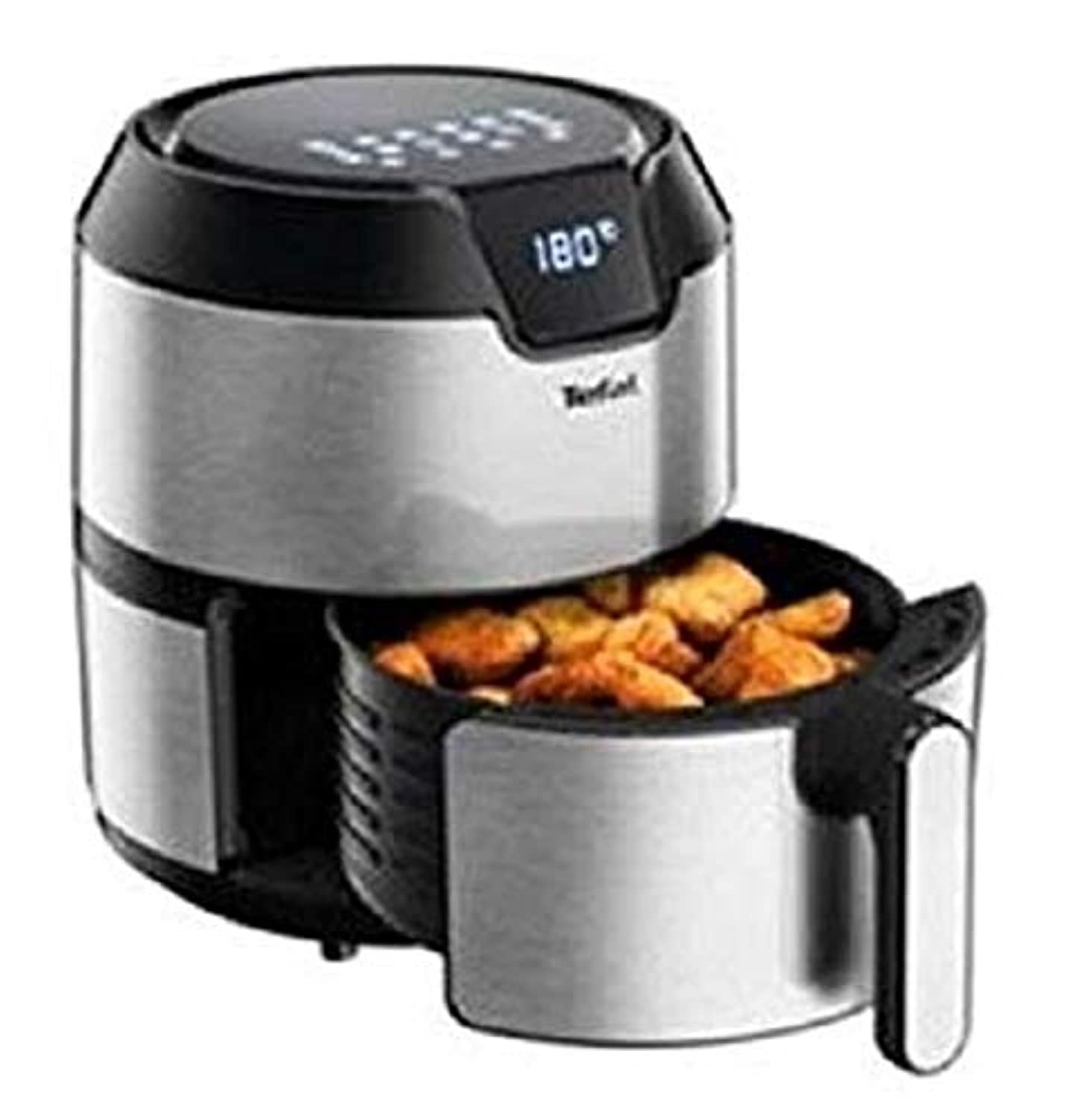Tefal Easy Fry Digital Interface 4.2 L Oil-Less Fryer, Silver, Metal/Stainless Steel مقلاة ايزي فراي بدون زيت من تيفال بواجهة رقمية وسعة 4.2 لتر ولون فضي Tefal Easy Fry Digital Interface 4.2 L Oil-Less Fryer, Silver, Metal/Stainless Steel مقلاة ايزي فراي بدون زيت من تيفال بواجهة رقمية وسعة 4.2 لتر ولون فضي